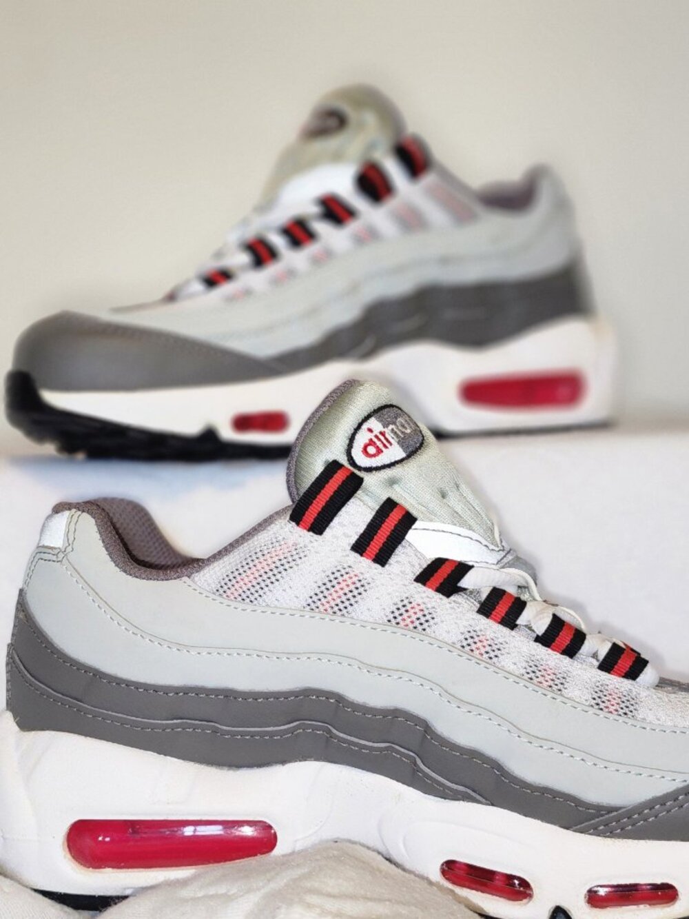 Nike Air Max 95 Recraft GS Silver Pewter Grey Red CJ3906-012 Size 5.5Y